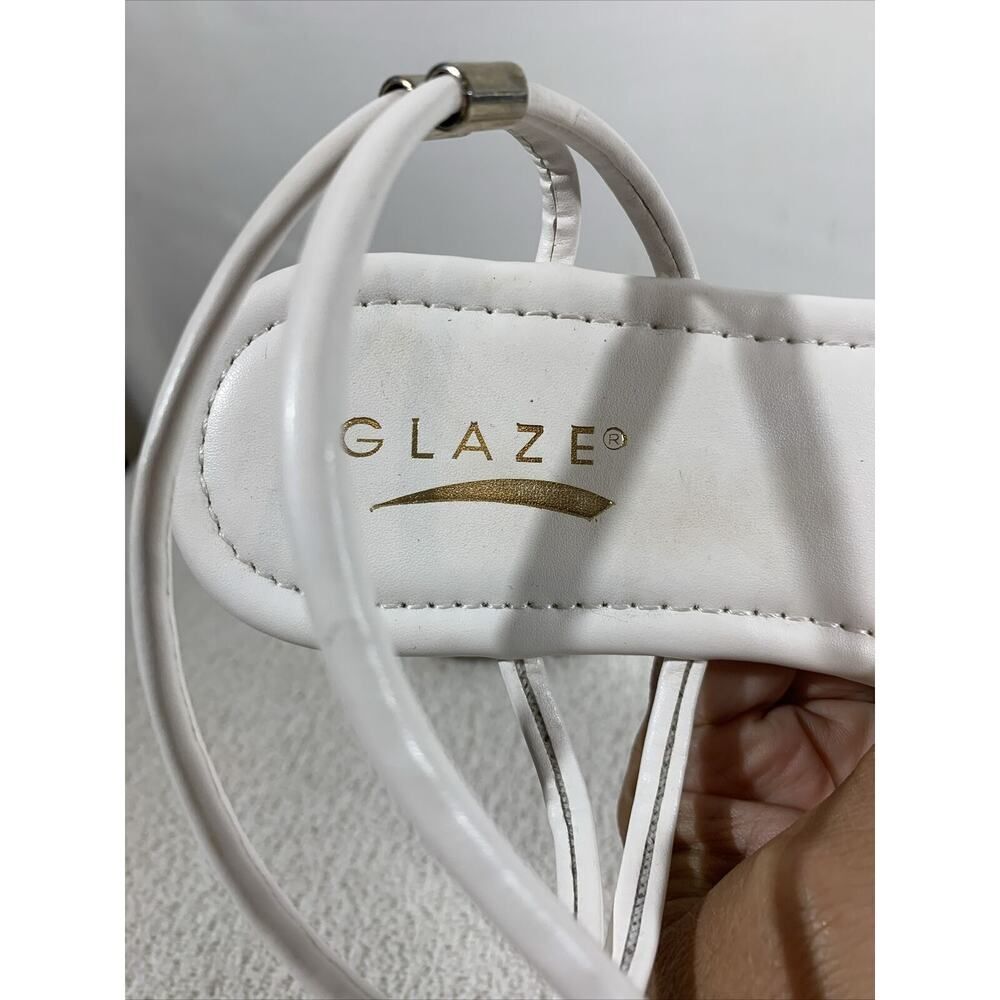 Glaze White Rhinestone Sandals NWOT Women’s 7 - Picture 4 of 7